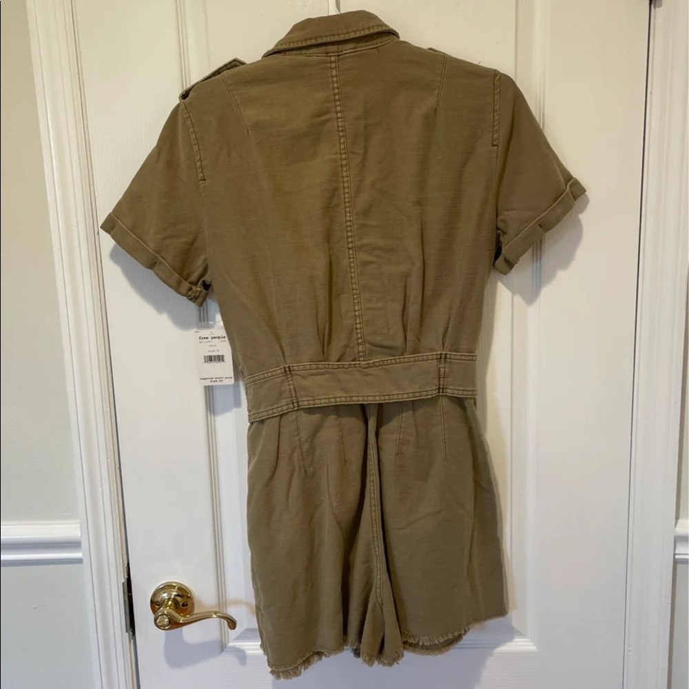 Free People Olive Green Utility Romper